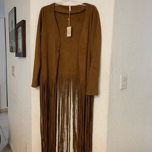 Raga Fringe Festival Cardi Brown Medium New